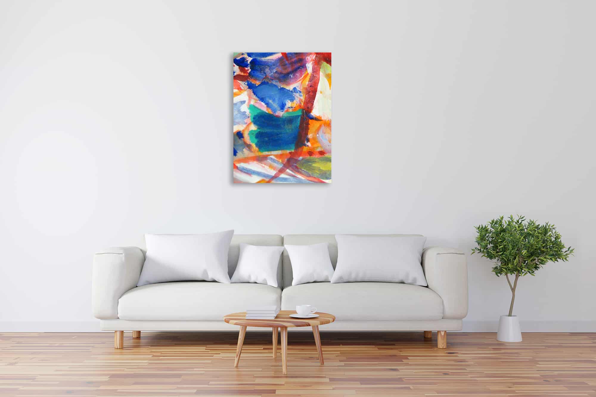 Modernes Acryl Gemälde abstrakte farbige Formen wandbilder