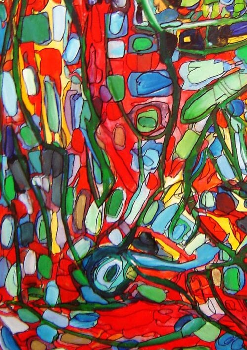 Acryl Gemälde abstrakte farbige Flächen Kontrast