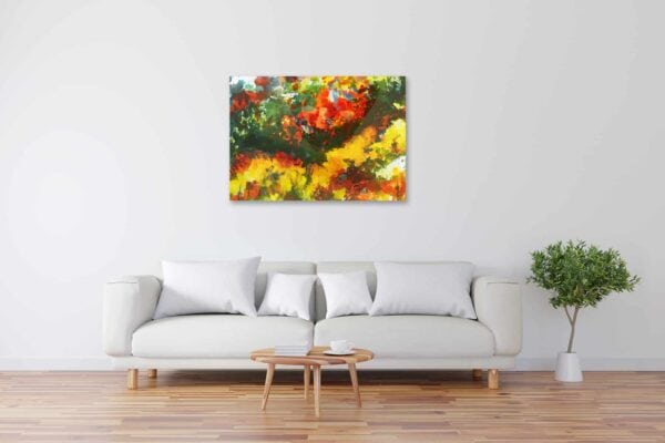 Acryl Gemälde abstrakte stark farbige Wiese bild kaufen