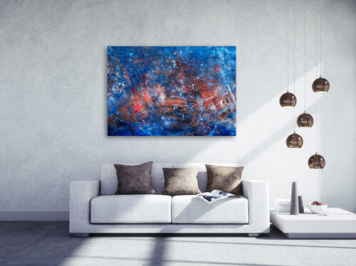 Wandbilder & Bilder Shop Gemälde Abstraktion Blau und Rot