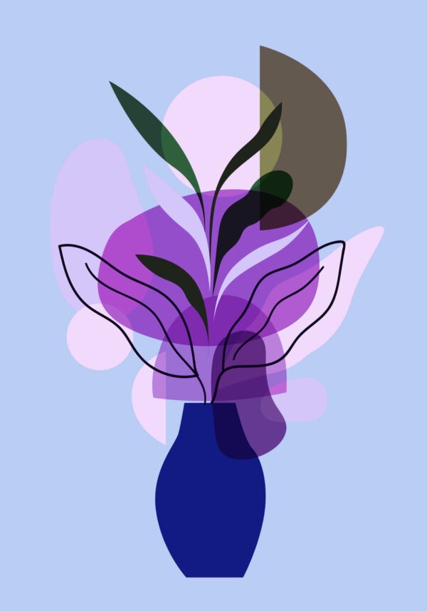 Illustration Gemälde mit Vase