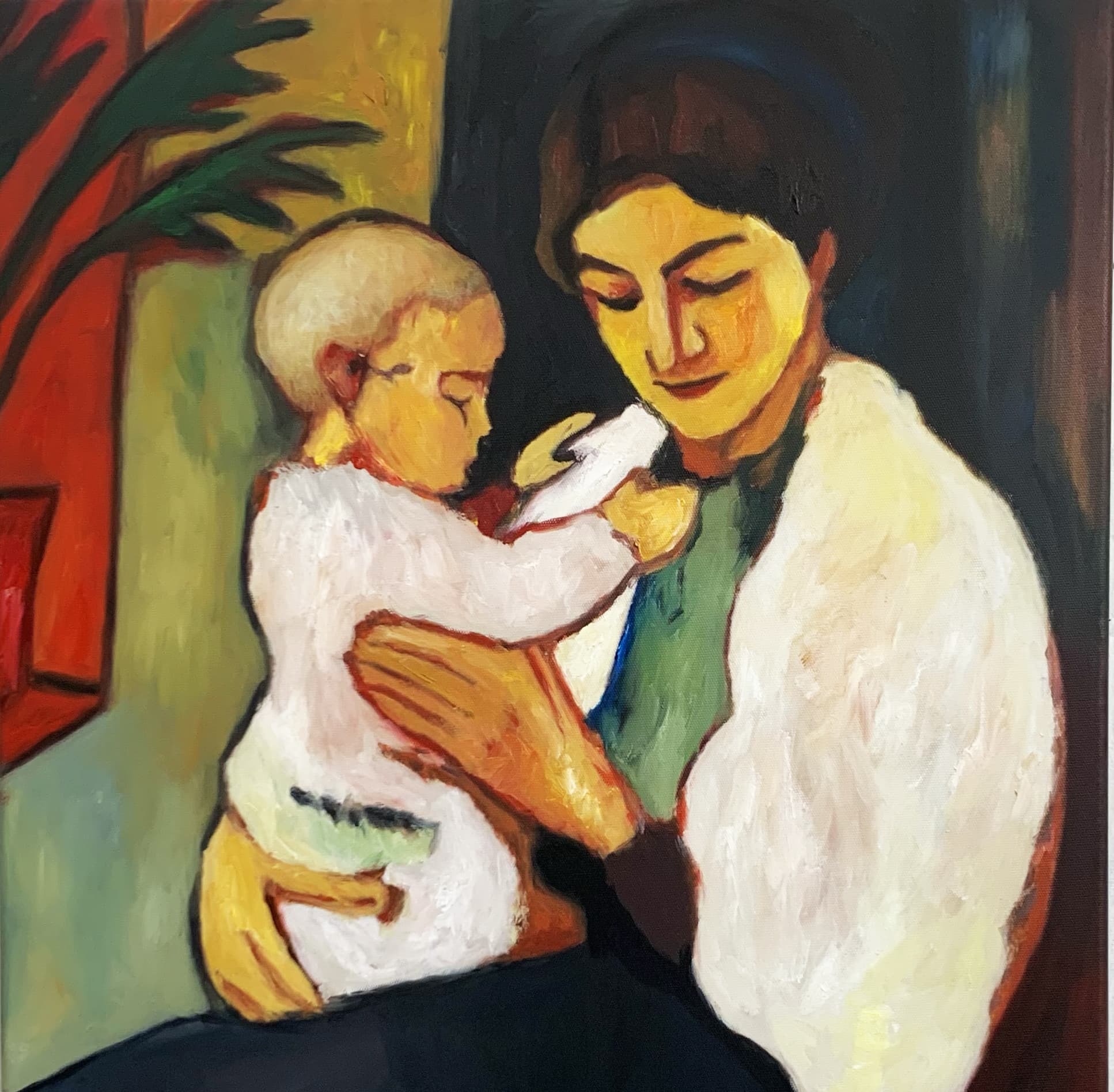 Hand-painted art reproduction in the style of Expressionism