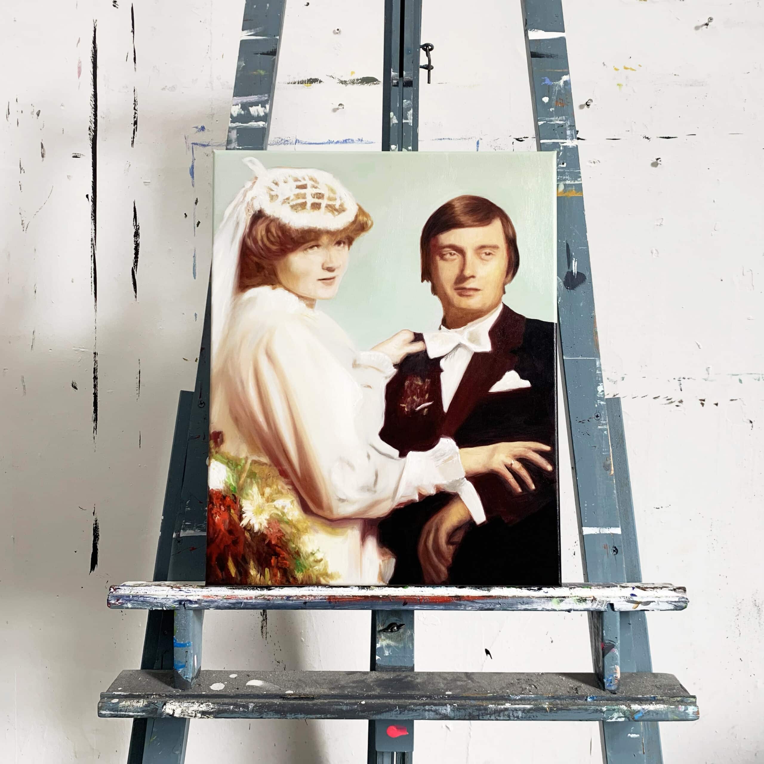 portraetmalerei hochzeit nach foto Commission a portrait from an artist