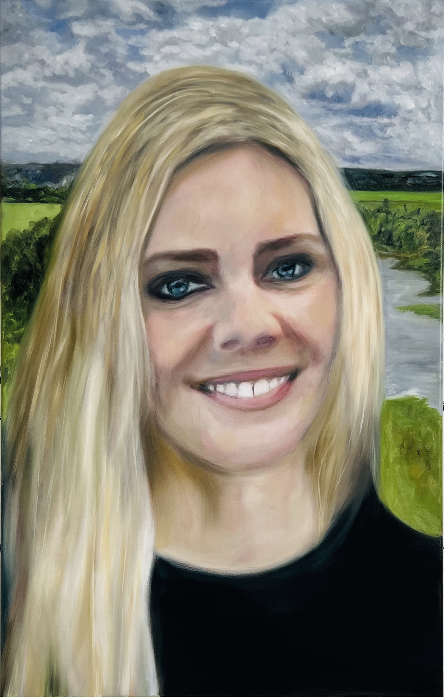 portraitmalerei blonde frau