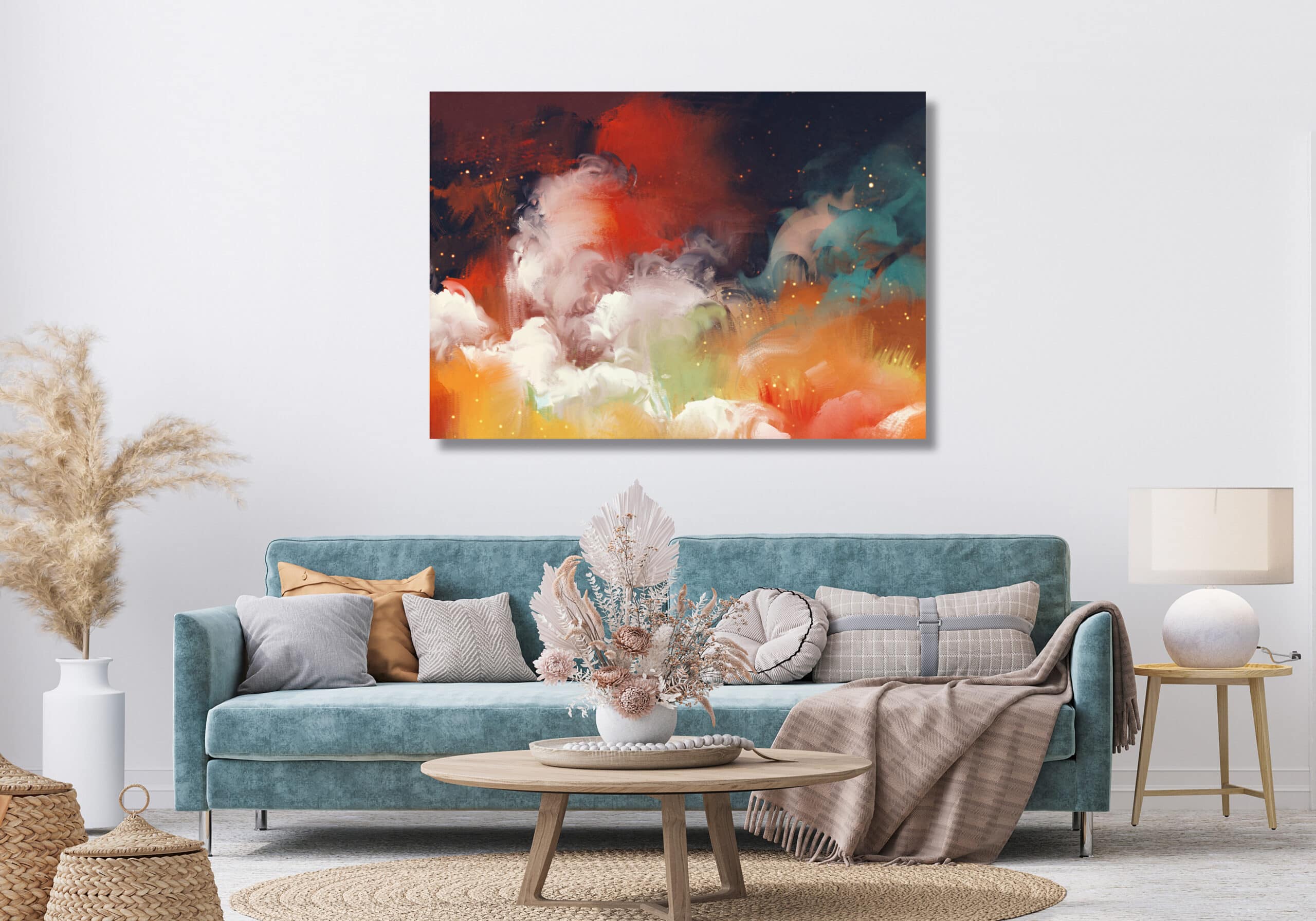 Artwork-painting-colorful-clouds-on-canvas