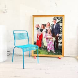 Vibrant family portrait painting featuring smiling family members, created with artistic detail by Nikolaus Kriese, available for international shipping.