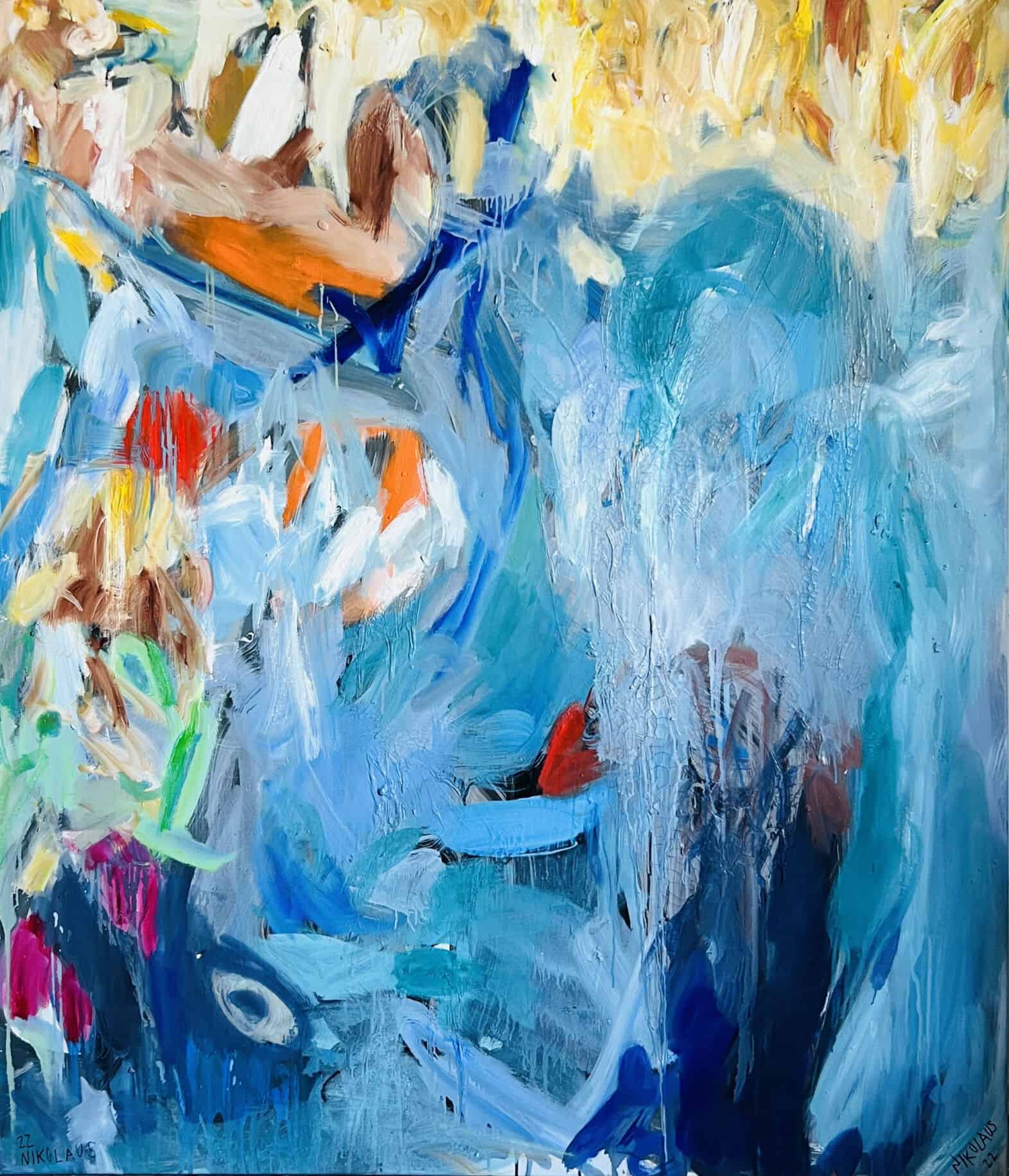 Artist Commission – Contemporary Floral Composition with Vibrant Abstract Detail and Rich Fine Art Texture