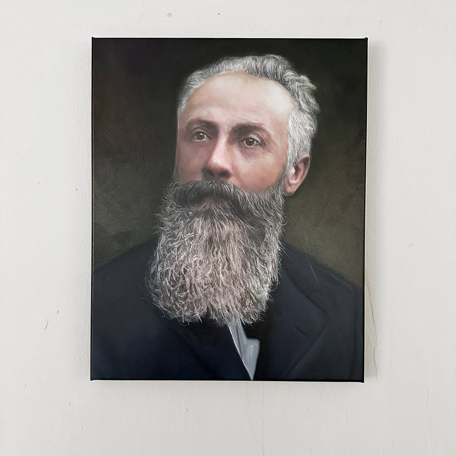 Portrait with a detailed beard, painted by a commissioned artist Nikolaus Kriese , available for worldwide shipping.