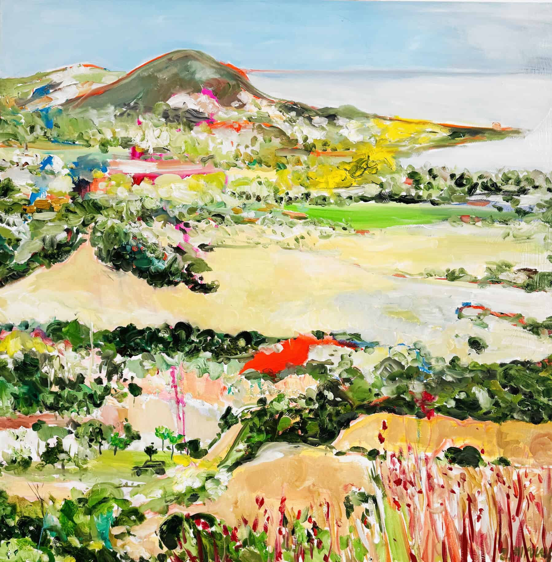 Commission a Contemporary Artist – Colorful Landscape with Luminous Abstract Detail and Refined Fine Art Texture