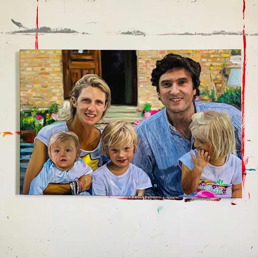 Happy Family – Custom Portrait Painting