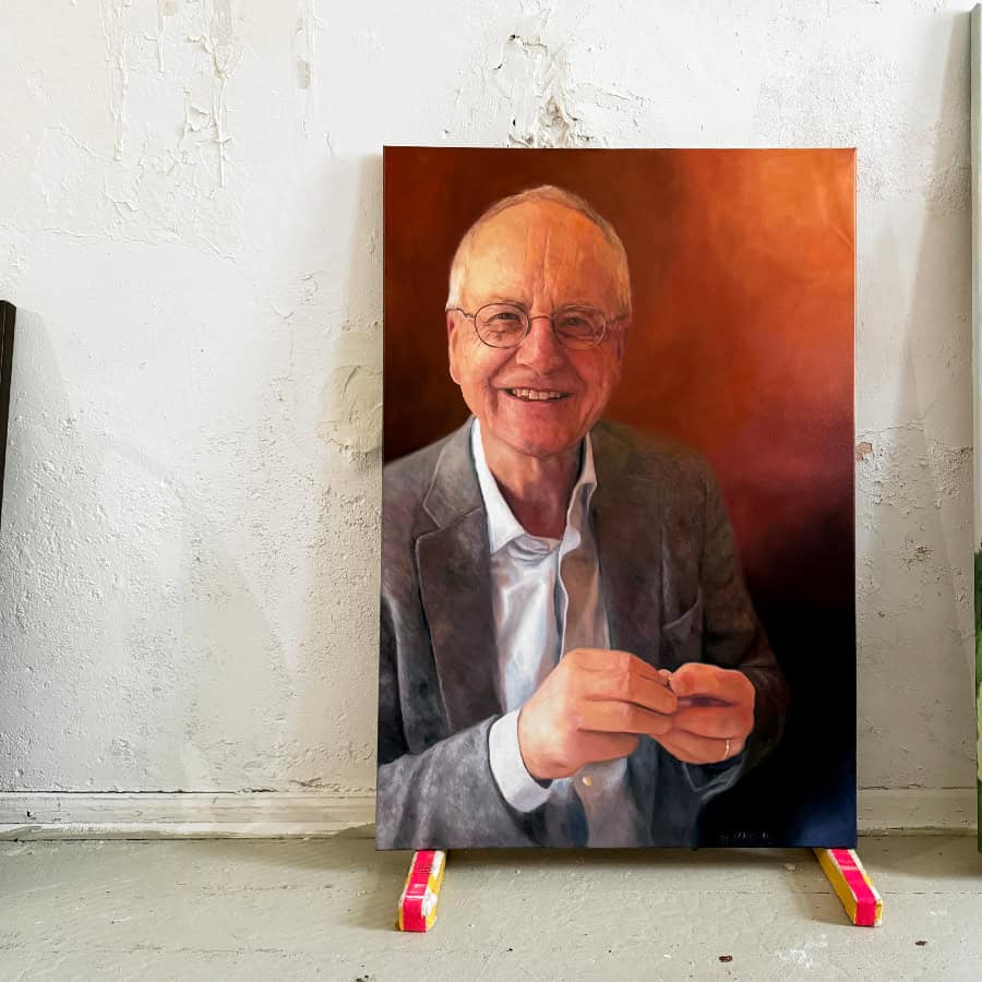Custom Canvas Painting from Photo created with oil or acrylic paint, showcasing the artist's skill in capturing facial expressions and details.