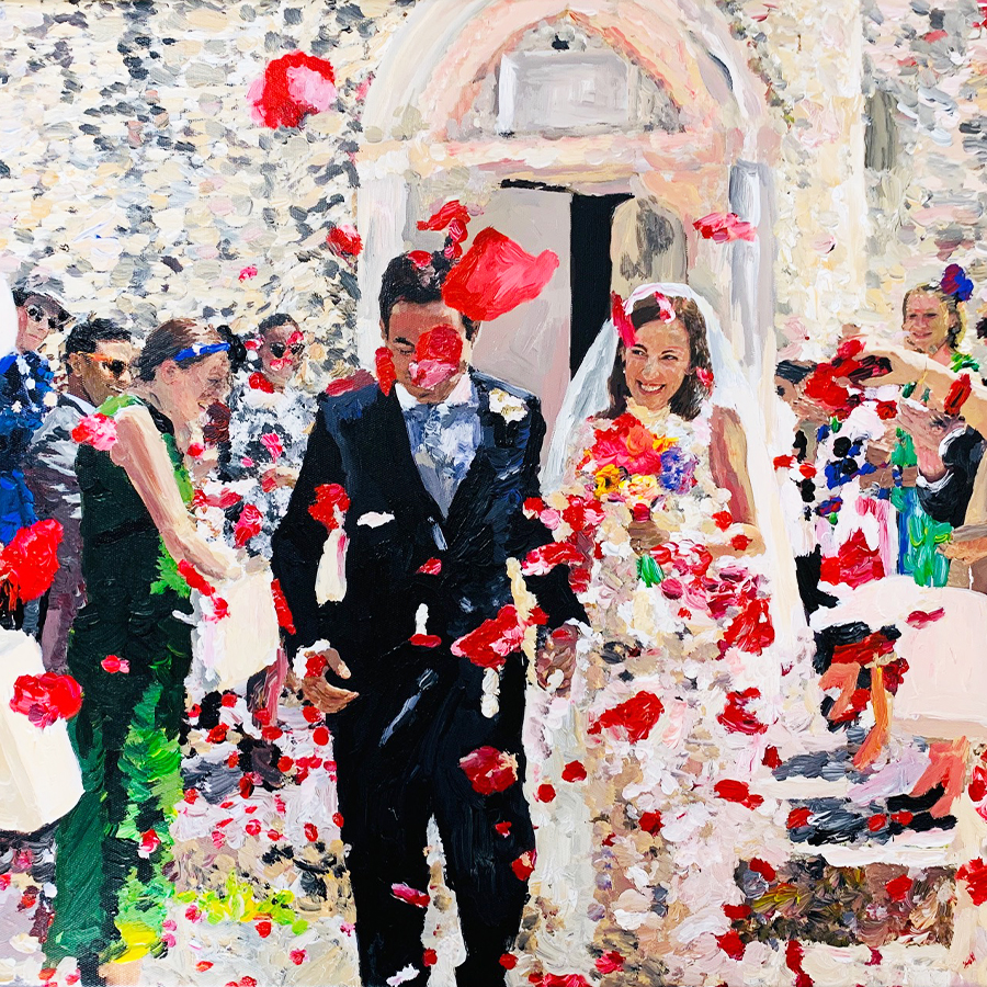 international live wedding painting commission