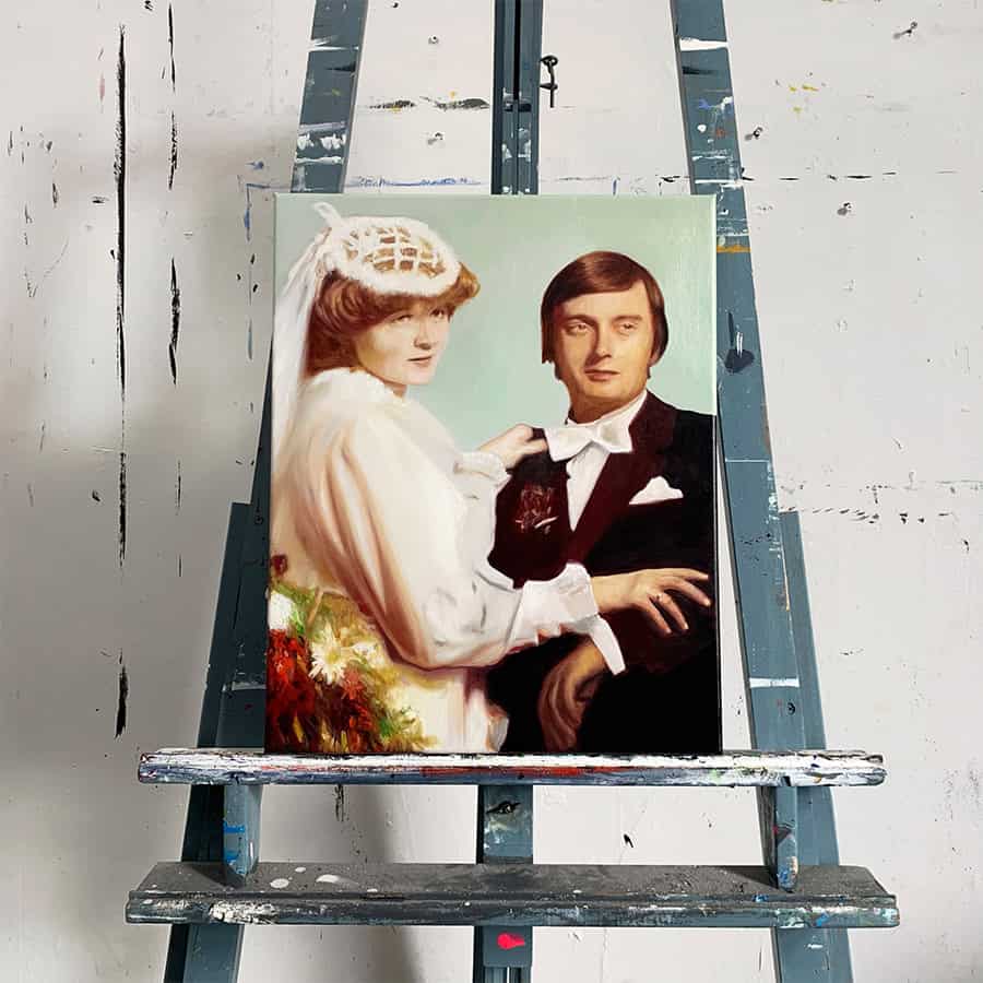 wedding painting commission from old photo