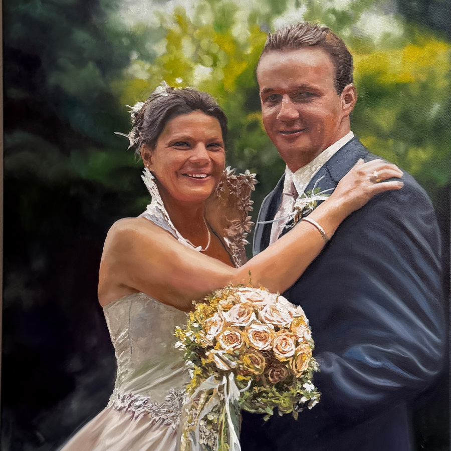 wedding painting – oil on canvas from photo